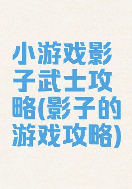小游戏影子武士攻略(影子的游戏攻略)