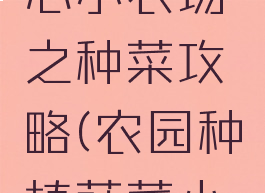 小游戏开心小农场之种菜攻略(农园种植蔬菜小游戏)