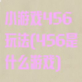 小游戏456玩法(456是什么游戏)