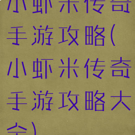 小虾米传奇手游攻略(小虾米传奇手游攻略大全)