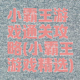 小霸王游戏通关攻略(小霸王游戏精选)