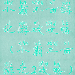 小霸王西游记游戏攻略(小霸王西游记2攻略)