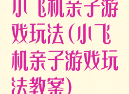 小飞机亲子游戏玩法(小飞机亲子游戏玩法教案)