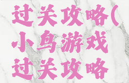 小鸟游戏过关攻略(小鸟游戏过关攻略图解)