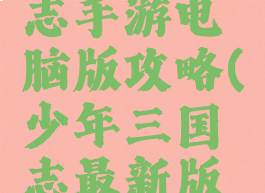 少年三国志手游电脑版攻略(少年三国志最新版本攻略)