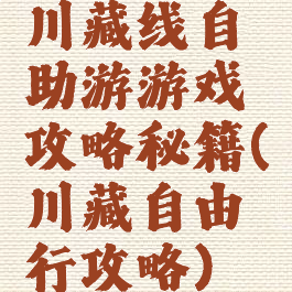 川藏线自助游游戏攻略秘籍(川藏自由行攻略)