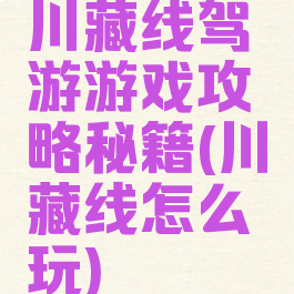 川藏线驾游游戏攻略秘籍(川藏线怎么玩)