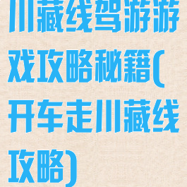 川藏线驾游游戏攻略秘籍(开车走川藏线攻略)