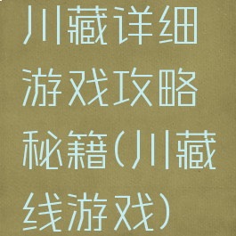 川藏详细游戏攻略秘籍(川藏线游戏)