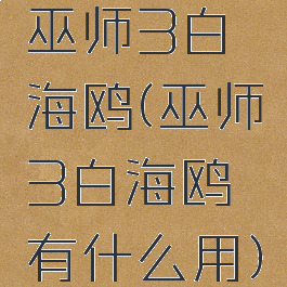 巫师3白海鸥(巫师3白海鸥有什么用)