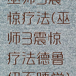 巫师3震惊疗法(巫师3震惊疗法德鲁伊不睡觉)