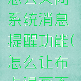 布卡漫画怎么关闭系统消息提醒功能(怎么让布卡漫画不更新)