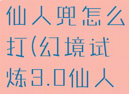 幻之试炼3仙人兜怎么打(幻境试炼3.0仙人兜怎么打)