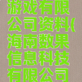 广州数果游戏有限公司资料(海南数果信息科技有限公司游戏)
