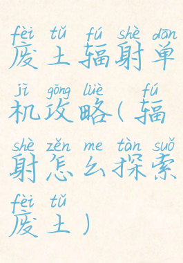 废土辐射单机攻略(辐射怎么探索废土)