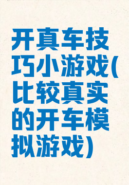 开真车技巧小游戏(比较真实的开车模拟游戏)