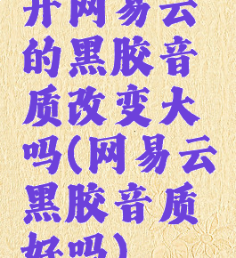 开网易云的黑胶音质改变大吗(网易云黑胶音质好吗)