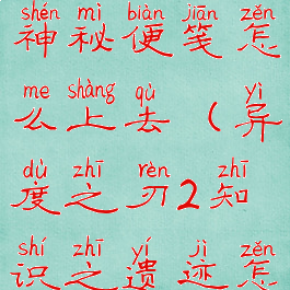 异度之刃2神秘便笺怎么上去(异度之刃2知识之遗迹怎么上去)