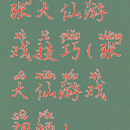 张大仙游戏技巧(张大仙游戏视频)