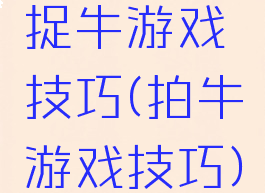 捉牛游戏技巧(拍牛游戏技巧)