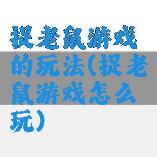 捉老鼠游戏的玩法(捉老鼠游戏怎么玩)