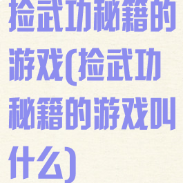 捡武功秘籍的游戏(捡武功秘籍的游戏叫什么)