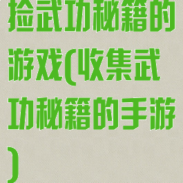 捡武功秘籍的游戏(收集武功秘籍的手游)