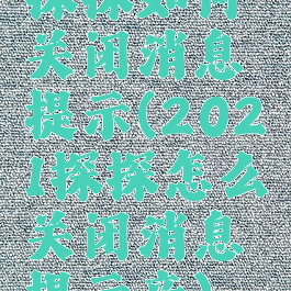 探探如何关闭消息提示(2021探探怎么关闭消息提示音)