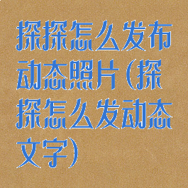 探探怎么发布动态照片(探探怎么发动态文字)