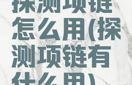 探测项链怎么用(探测项链有什么用)