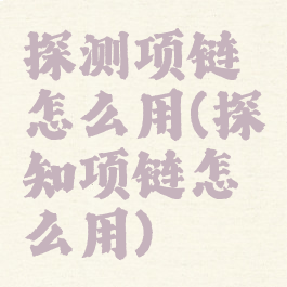 探测项链怎么用(探知项链怎么用)