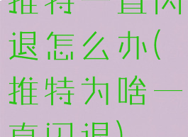 推特一直闪退怎么办(推特为啥一直闪退)