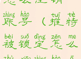 推特被锁定怎么注销账号(推特被锁定怎么注销账号啊)