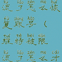 推特被限流了怎么恢复账号(推特被限流了怎么才能恢复)