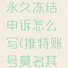 推特账号永久冻结申诉怎么写(推特账号莫名其妙被冻结)