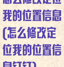 怎么修改定位我的位置信息(怎么修改定位我的位置信息钉钉)