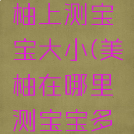 怎么在美柚上测宝宝大小(美柚在哪里测宝宝多大)