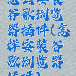 怎么安装谷歌浏览器插件(怎样安装谷歌浏览器插件)