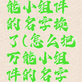 怎么把万能小组件的名字换了(怎么把万能小组件的名字换了华为)