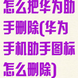 怎么把华为助手删除(华为手机助手图标怎么删除)
