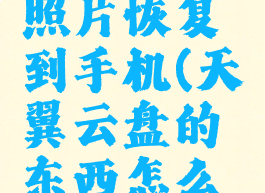 怎么把天翼云盘的照片恢复到手机(天翼云盘的东西怎么保存到本地相册里)