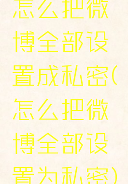 怎么把微博全部设置成私密(怎么把微博全部设置为私密)