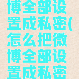 怎么把微博全部设置成私密(怎么把微博全部设置成私密状态)