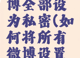 怎么把微博全部设为私密(如何将所有微博设置成私密)