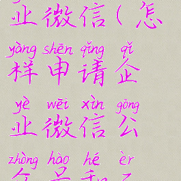 怎样申请企业微信(怎样申请企业微信公众号和二维码)