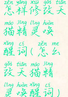 怎样修改天猫精灵唤醒词(怎么改天猫精灵唤醒词)