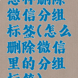 怎样删除微信分组标签(怎么删除微信里的分组标签)