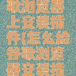 怎样在谷歌浏览器上安装插件(怎么给谷歌浏览器安装插件)