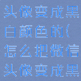怎样把微信头像变成黑白颜色的(怎么把微信头像变成黑白的)
