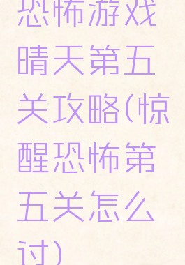 恐怖游戏晴天第五关攻略(惊醒恐怖第五关怎么过)